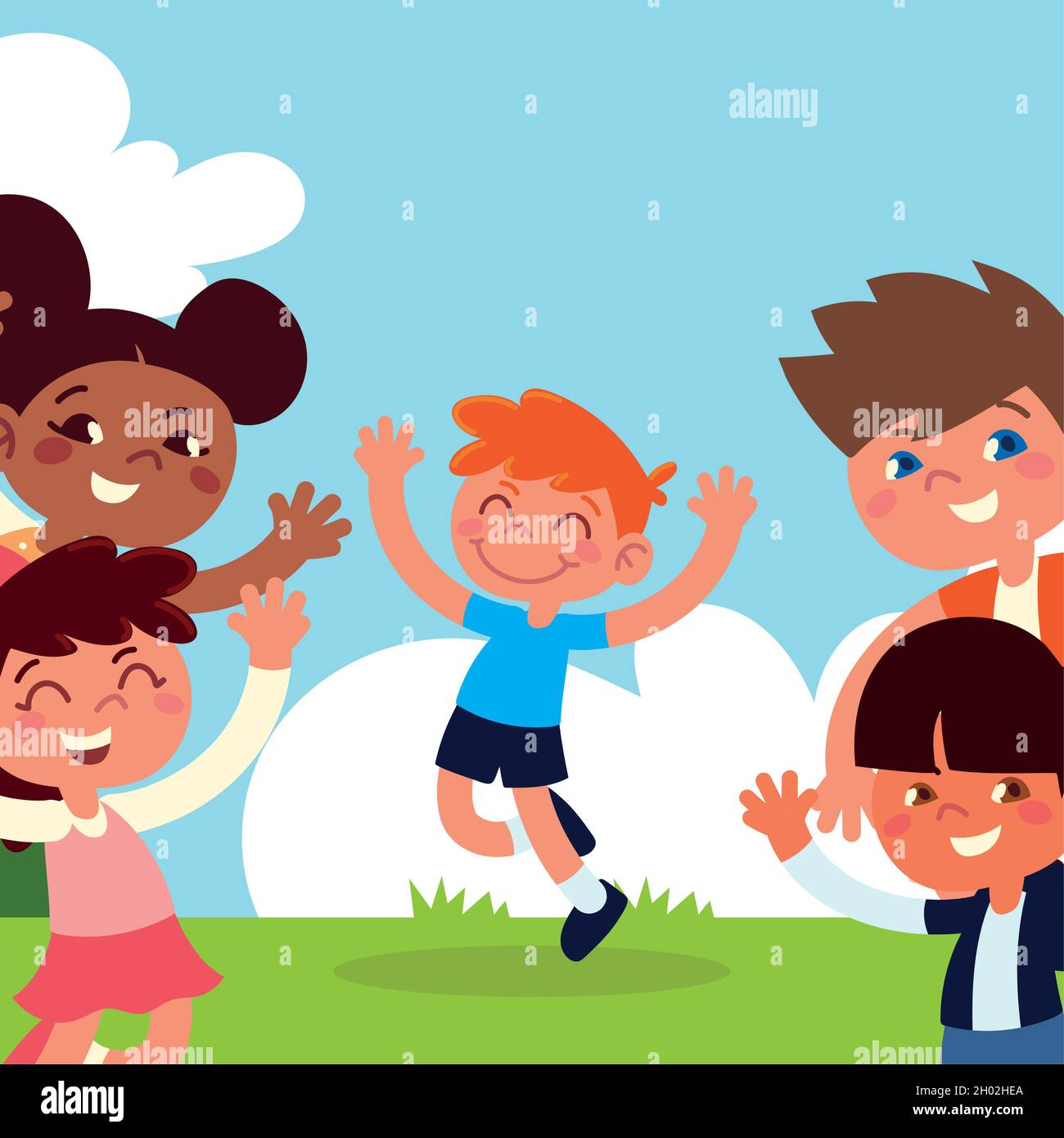 happy kids playing Stock Vector Image & Art - Alamy