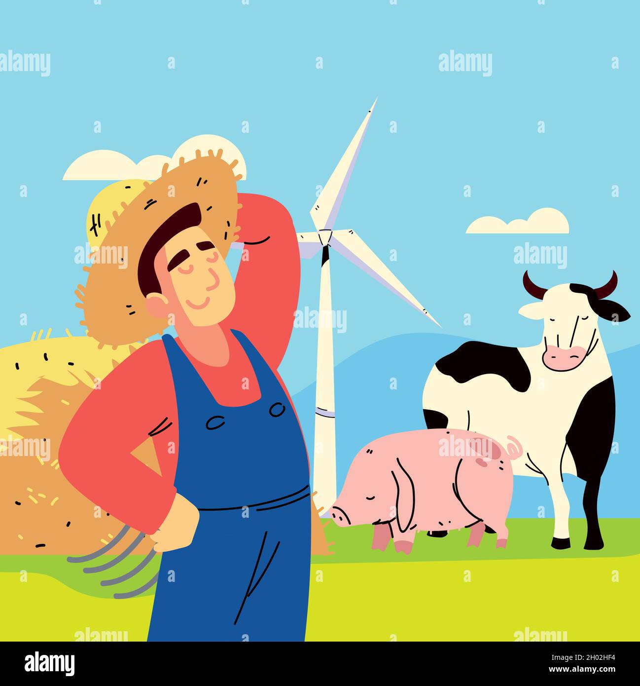 farmer and animals Stock Vector Image & Art - Alamy