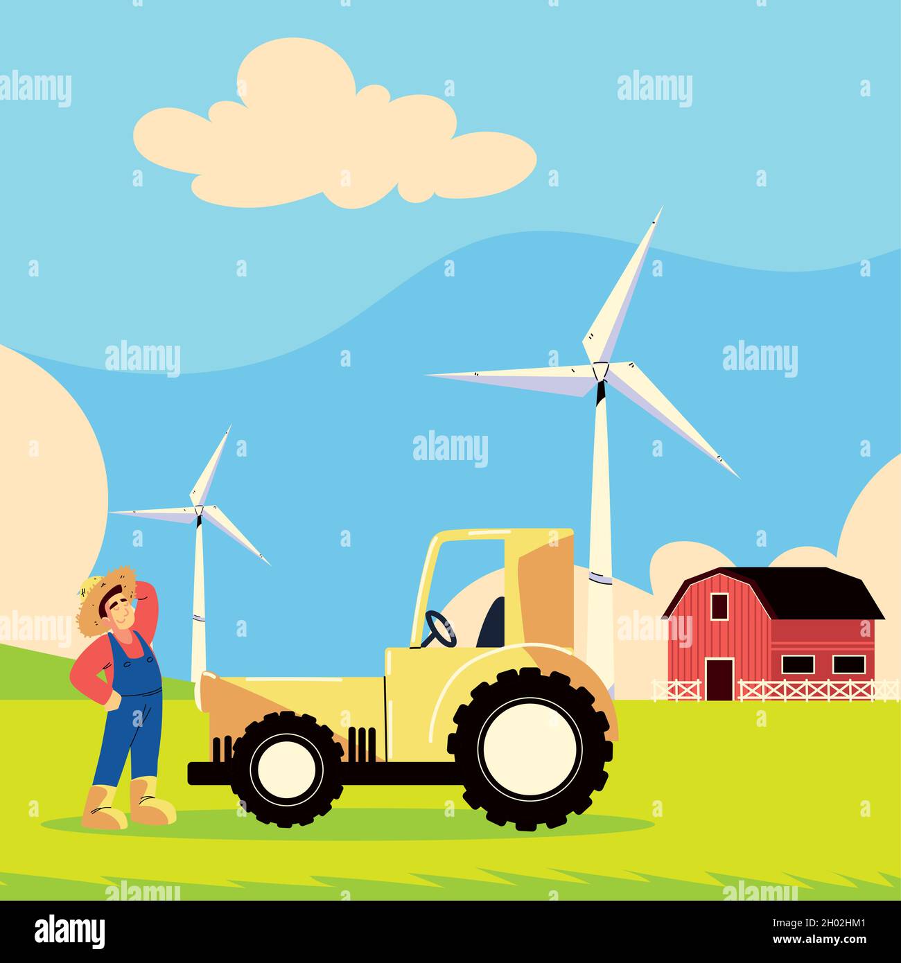 farm farmer and tractor Stock Vector Image & Art - Alamy