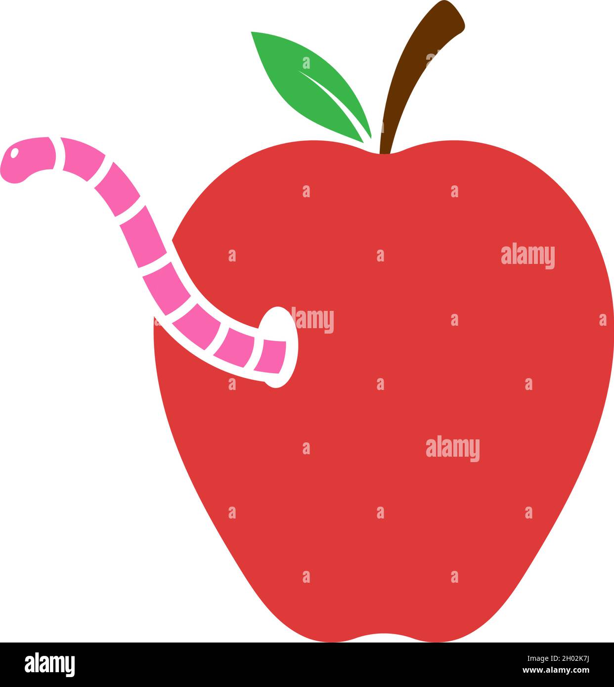 Apple with worm icon design template vector illustration Stock Vector