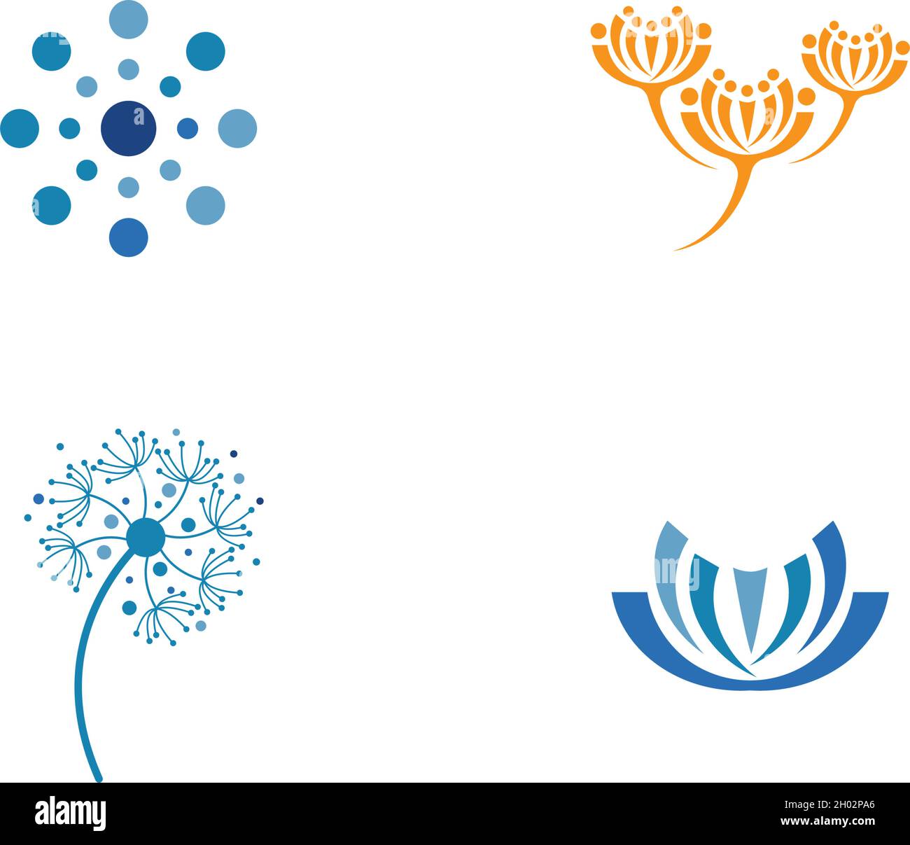 Dandelion flower logo vector template Stock Vector