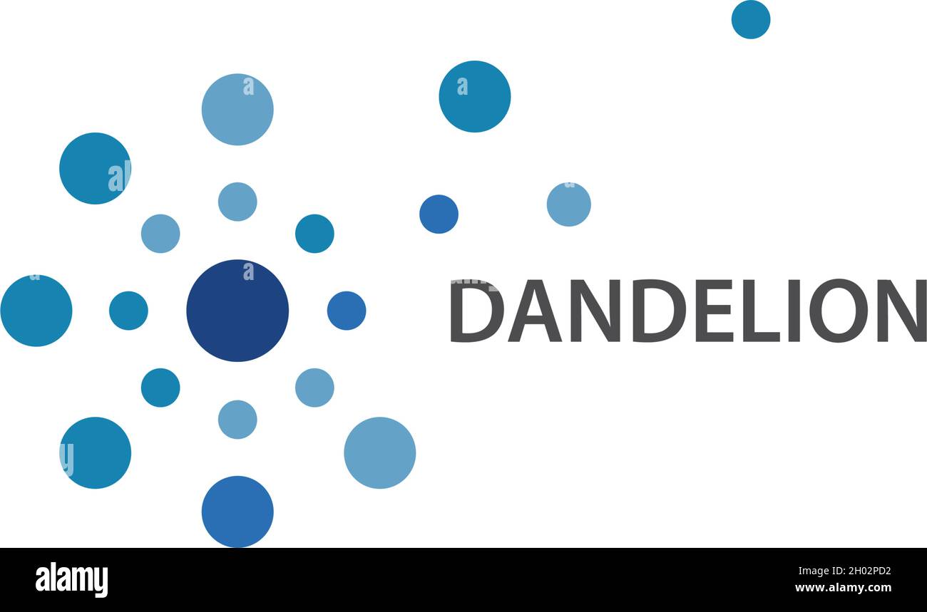 Dandelion flower logo vector template Stock Vector