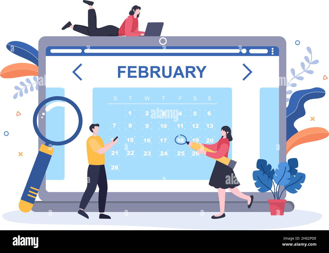 Calendar Background Vector Illustration With Circle Sign For Planning Important Matter, Time 