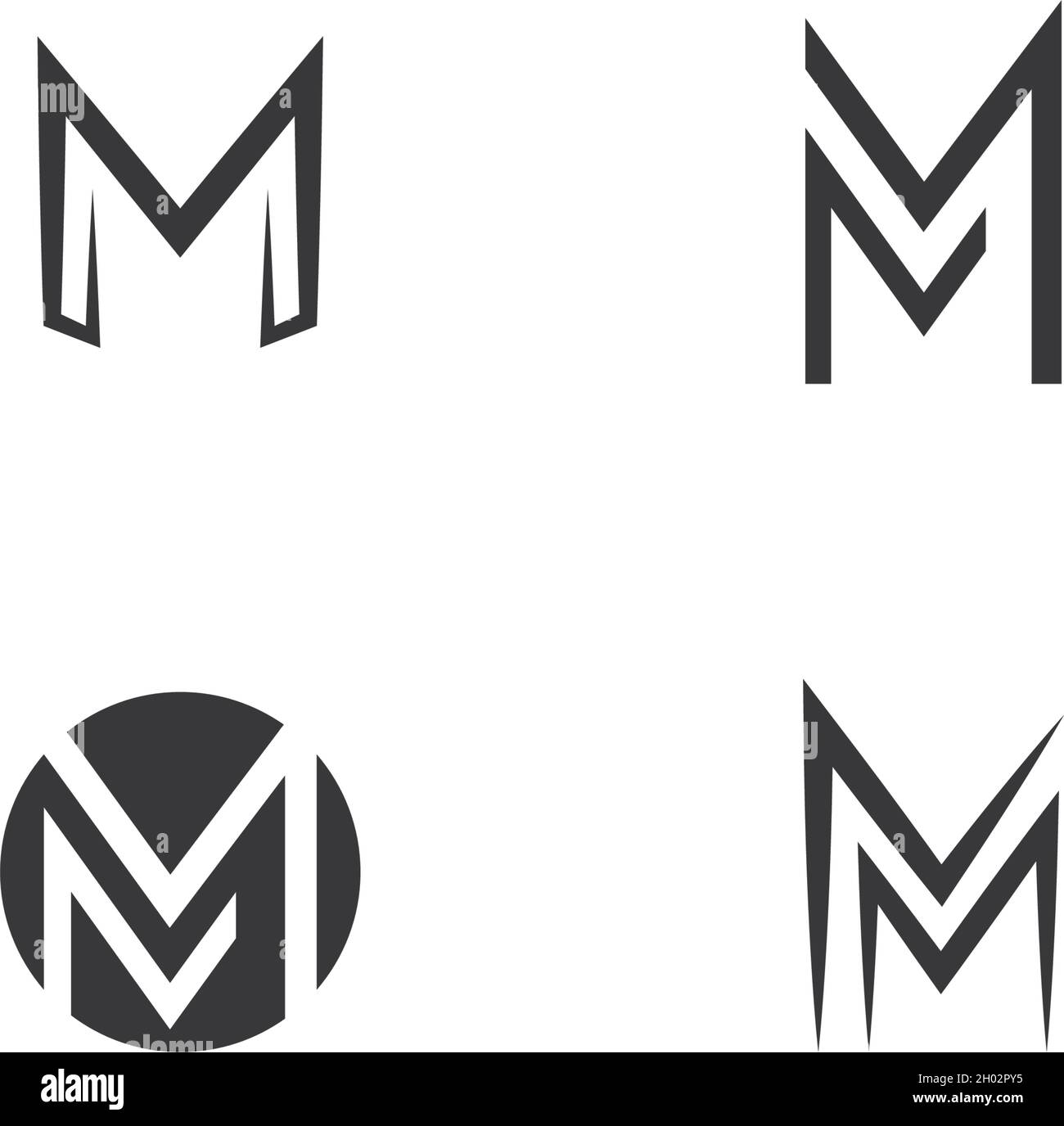 Mm lettermark monogram circle round logo Vector Image