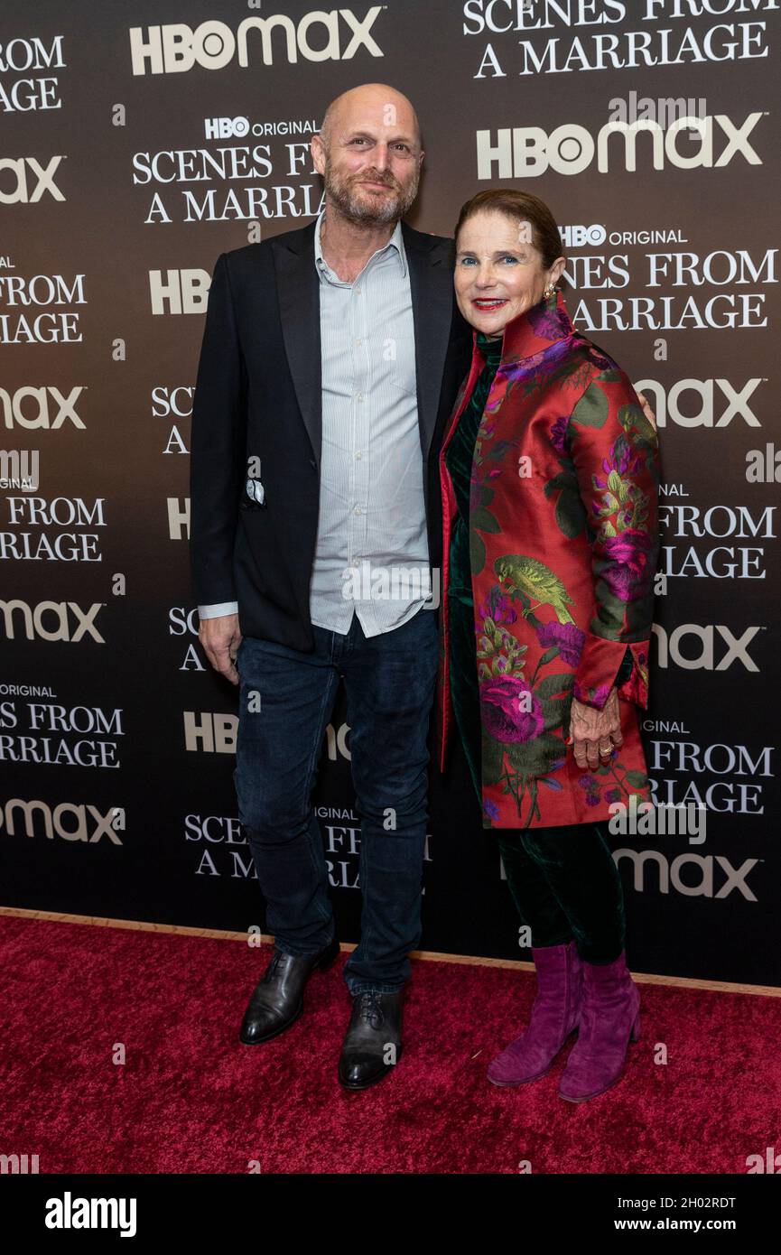 New York, NY - October 10, 2021: Director Hagai Levi and actress Tovah Feldshuh attend screening of HBO Scenes From A Marriage at Museum of Modern Art Stock Photo
