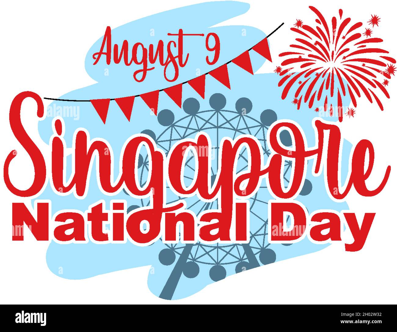 Singapore National Day on August 9 banner illustration Stock Vector ...