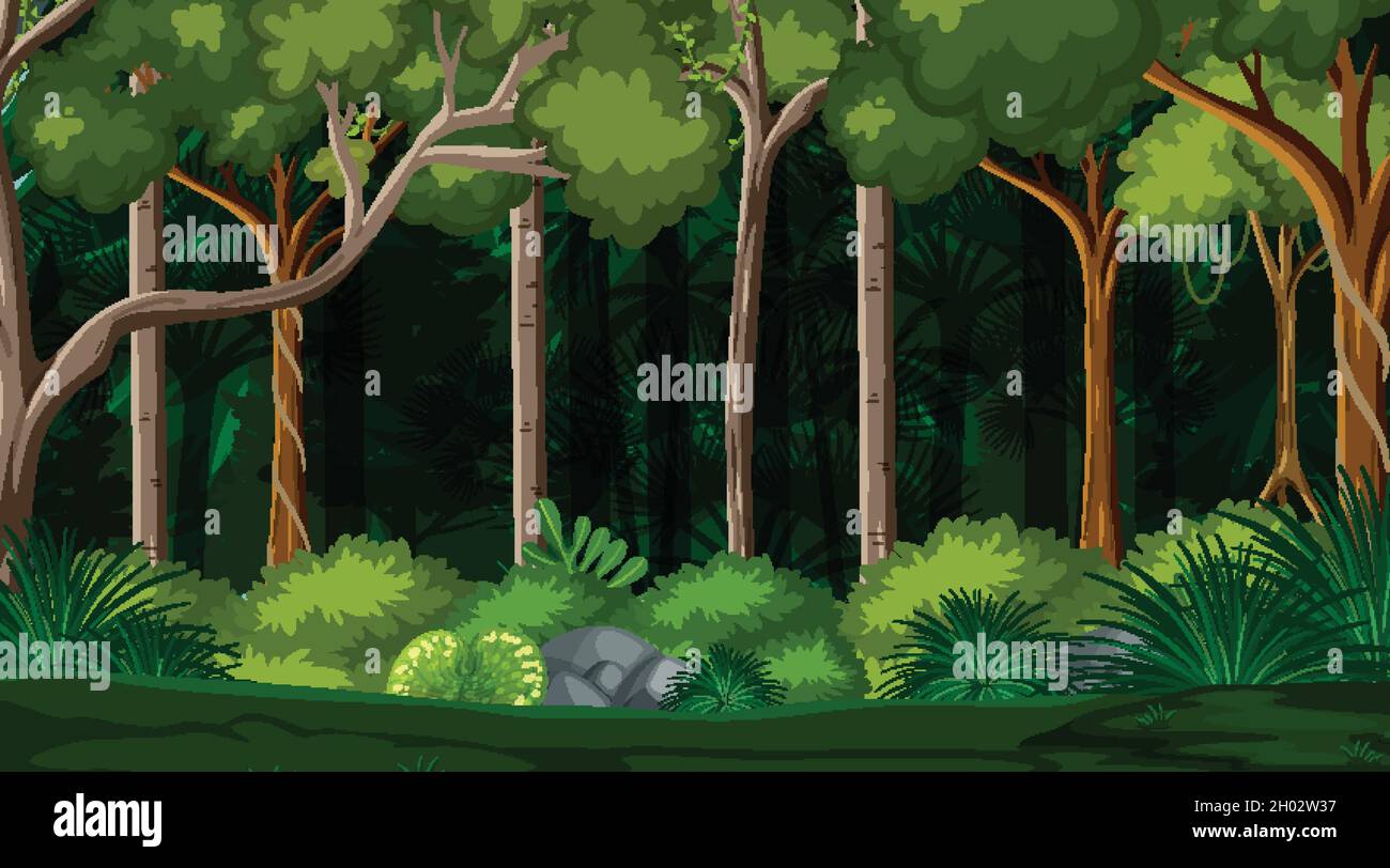 Nature forest landscape background illustration Stock Vector Image ...