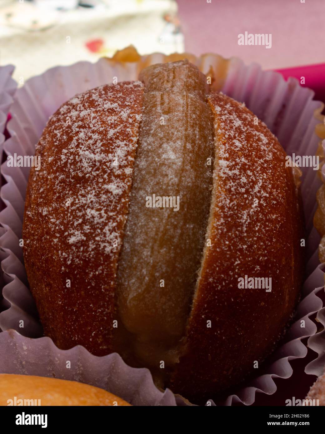 Close-up photo of a real vegan donut Stock Photo