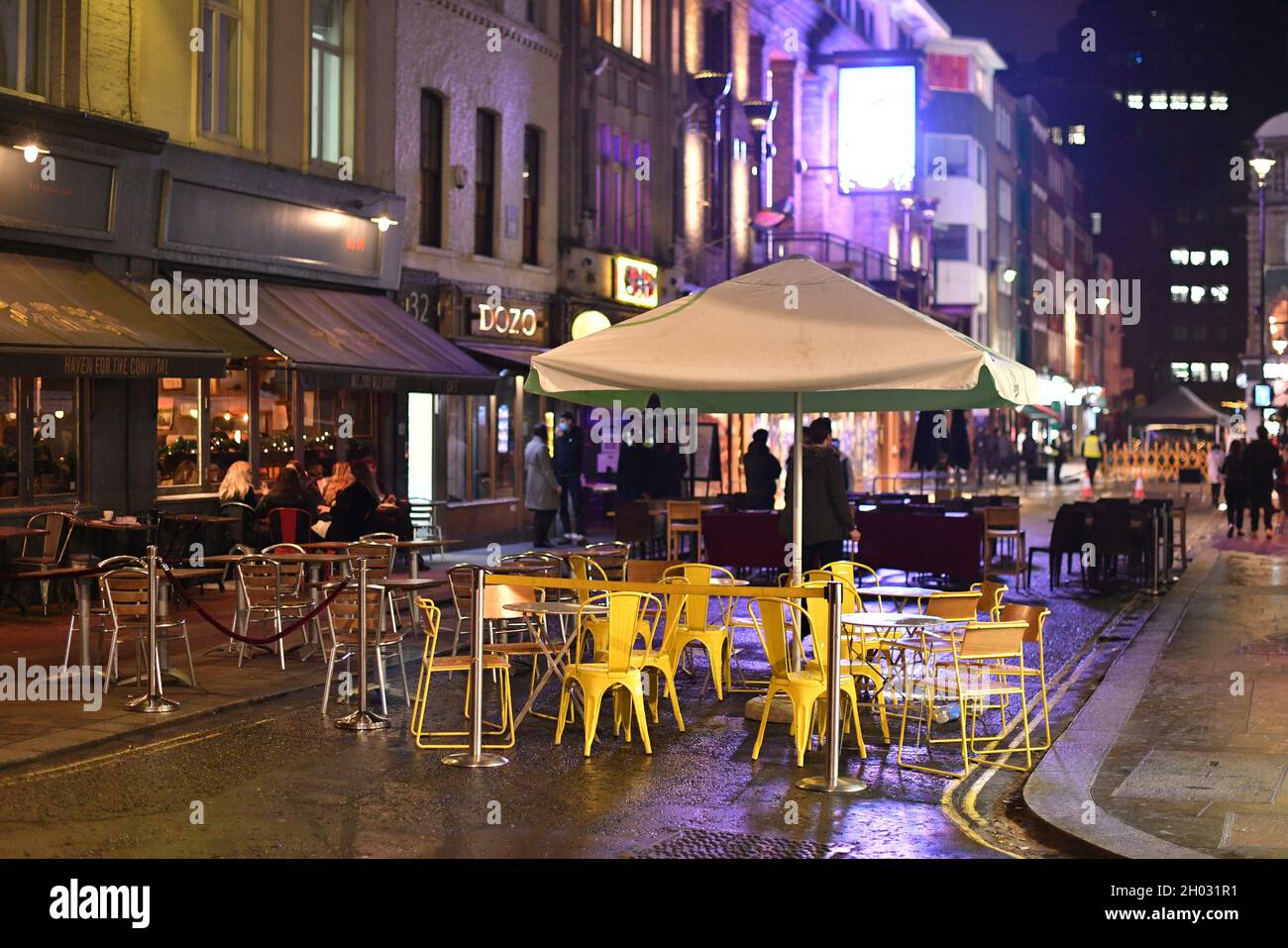 File photo dated 2/12/2010 of empty outdoor seating outside bars in