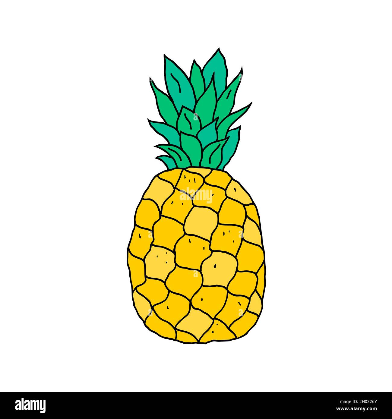 Pineapple in doodle style Stock Vector Image & Art Alamy