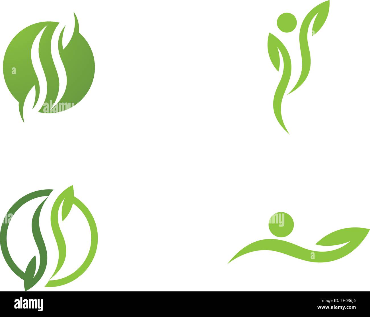 Logos of green leaf ecology nature element vector Stock Vector Image ...