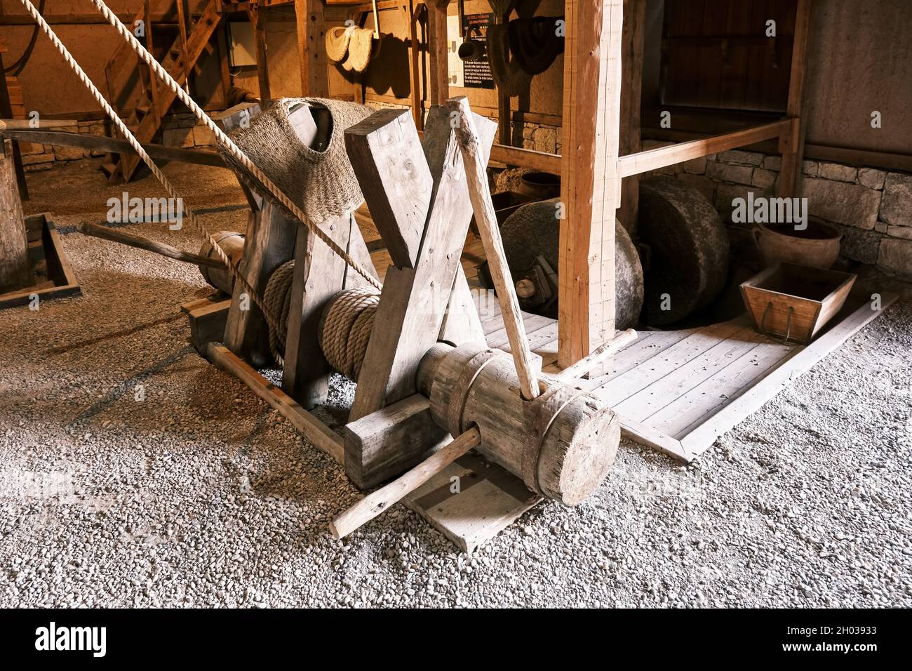 Urla, Izmir, Turkey - September, 2021: Ancient Greek civilization oldest olive oil production facility in Ionian settlement Klazomenai in Urla, Izmir, Stock Photo