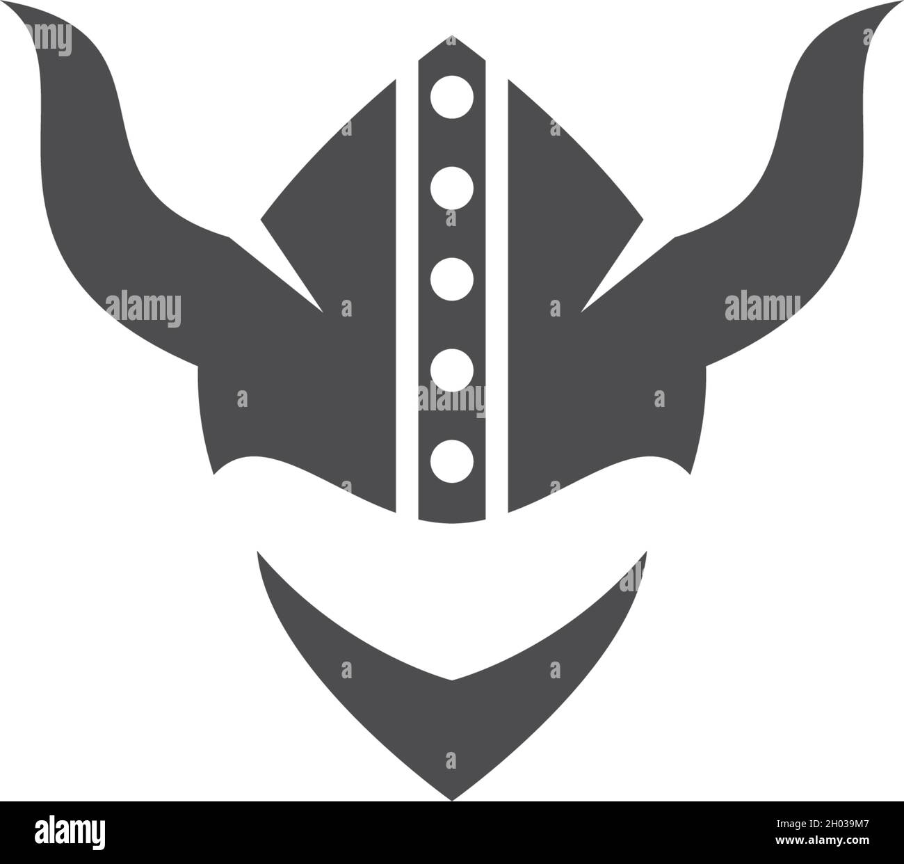 Viking Helmet logo template vector Stock Vector