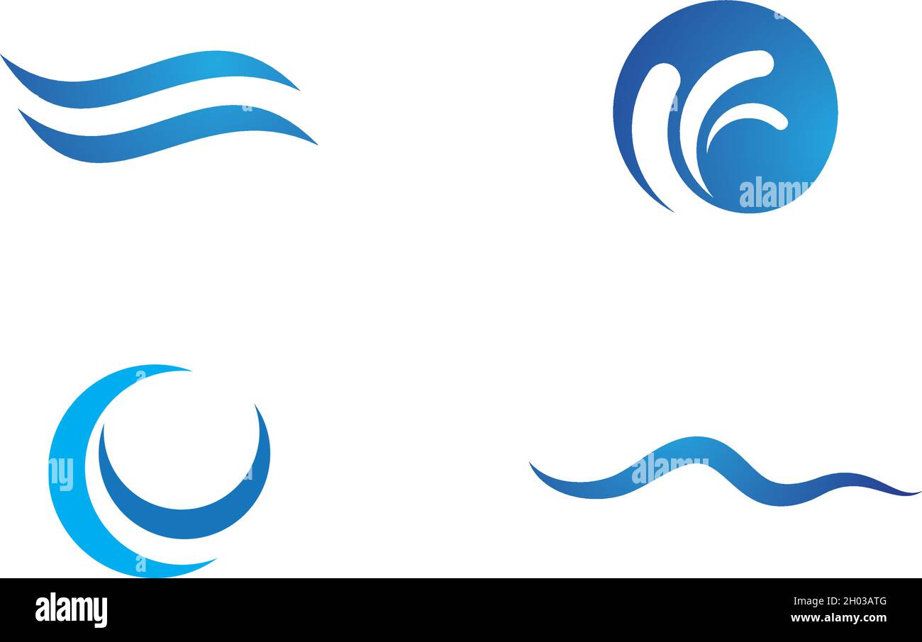 Water Wave symbol and icon Logo Template vector Stock Vector Image ...
