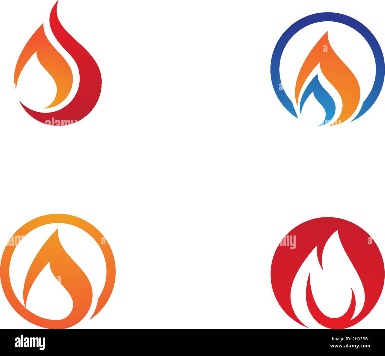 Fire flame Logo Template vector icon Oil, gas and energy logo concept ...