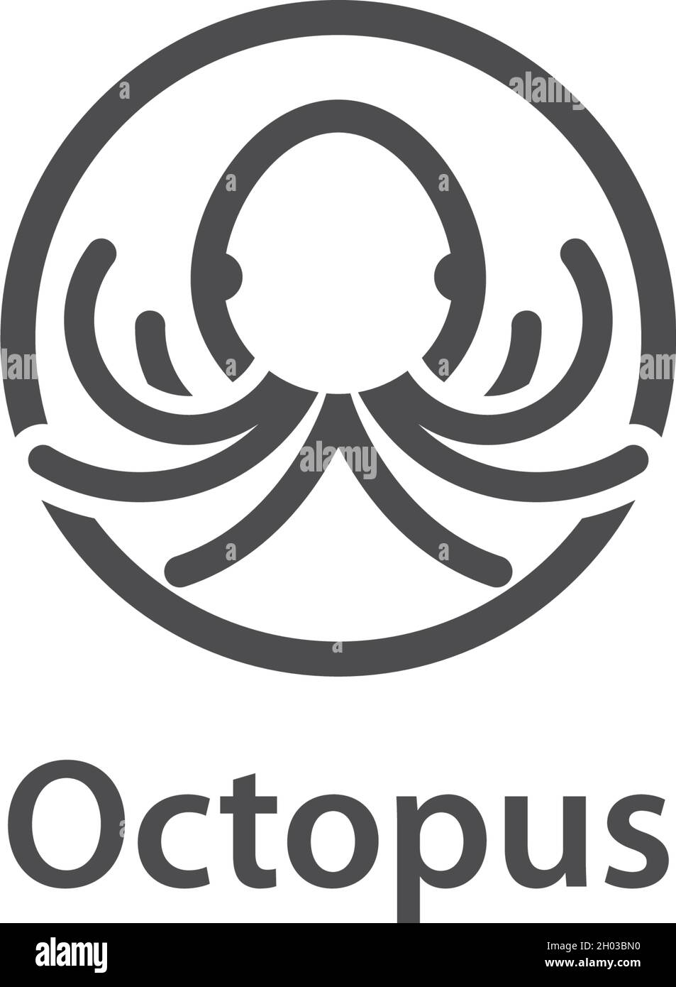 Octopus logo ilustration vector template Stock Vector