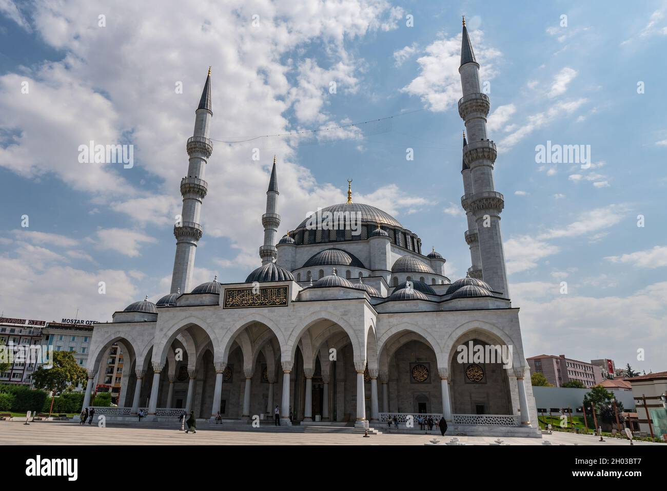 Ankara Melike Hatun Mosque Breathtaking Picturesque View on a Blue Sky Day in Summer Stock Photo
