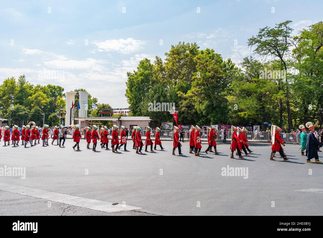 Ankara Military Parade on Victory Day Zafer Bayrami Breathtaking Picturesque View on a Blue Sky Day in Summer Stock Photo