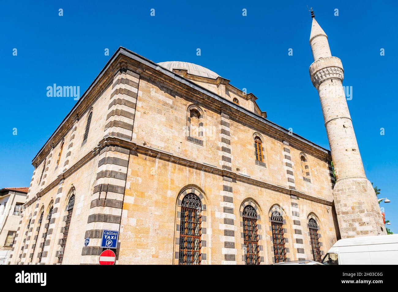 Gaziantep Alauddevle Mosque Breathtaking Picturesque View on a Blue Sky Day in Summer Stock Photo
