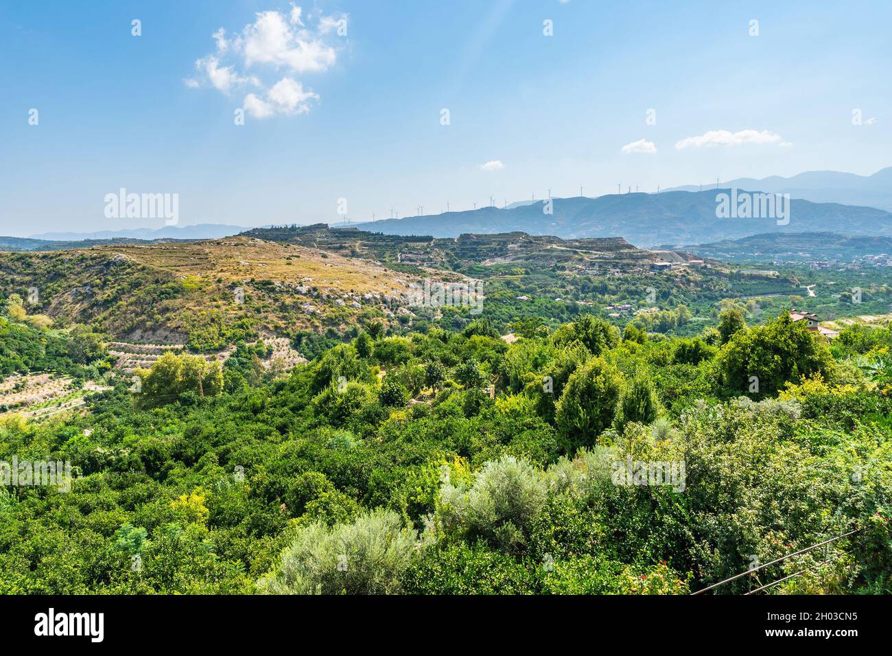 Hayat Vakifli Landscape Breathtaking Picturesque View on a Blue Sky Day in Summer Stock Photo