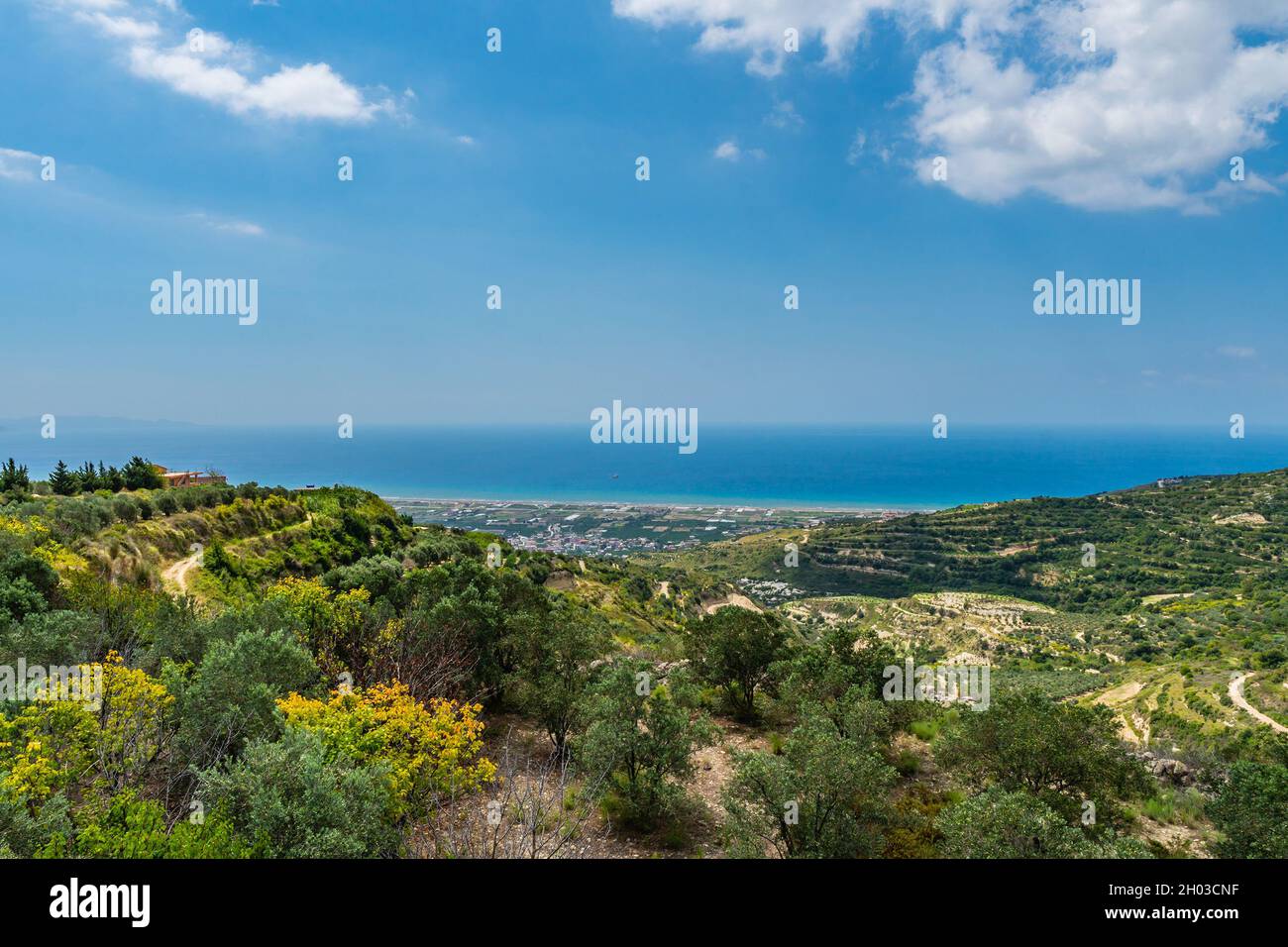 Hayat Samandag Landscape Breathtaking Picturesque View on a Blue Sky Day in Summer Stock Photo