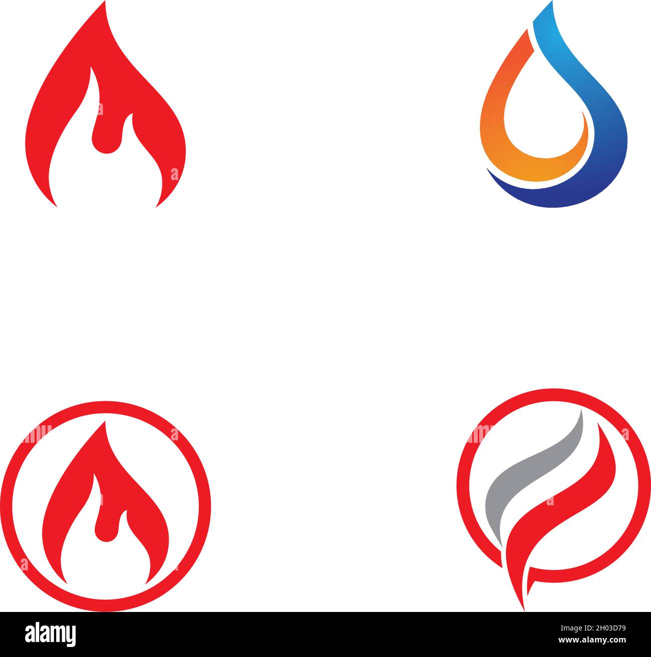Fire flame Logo Template vector icon Oil, gas and energy logo concept ...