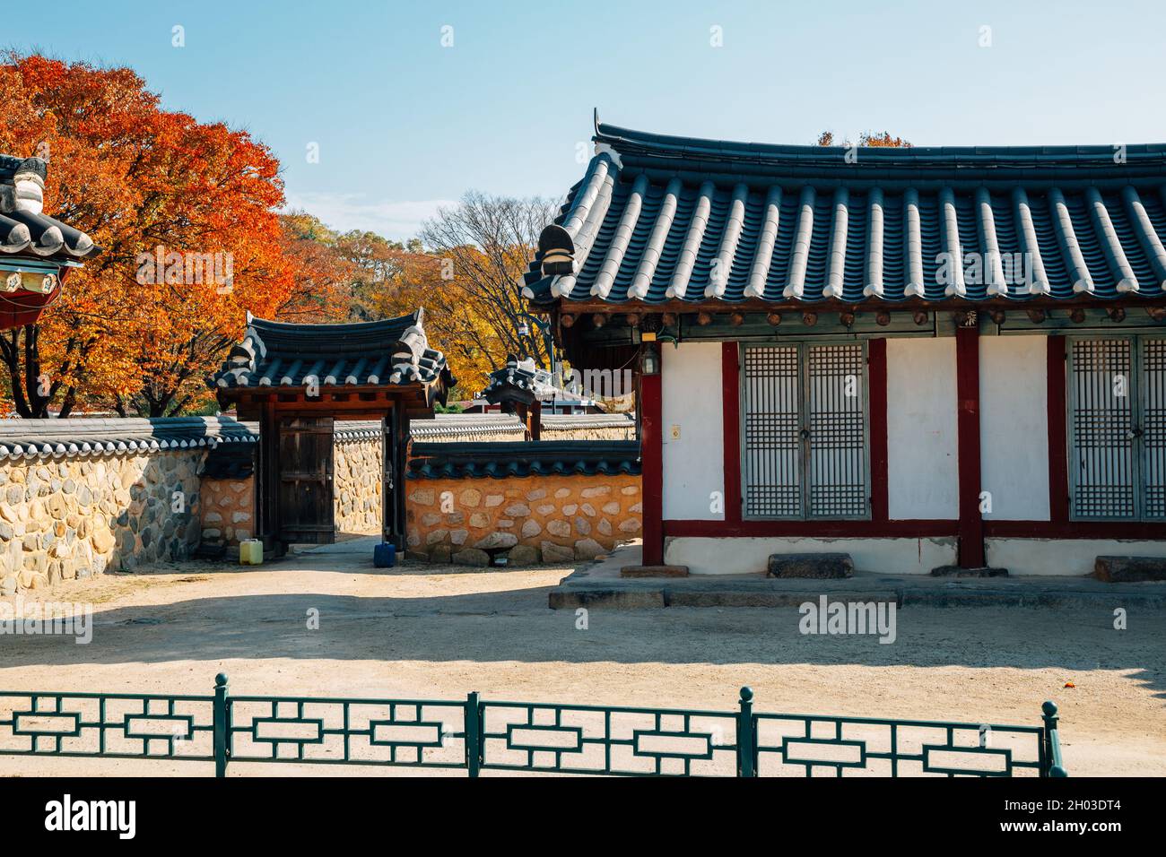 Gyochon Hanok Village Korean traditional house at autumn in Gyeongju ...