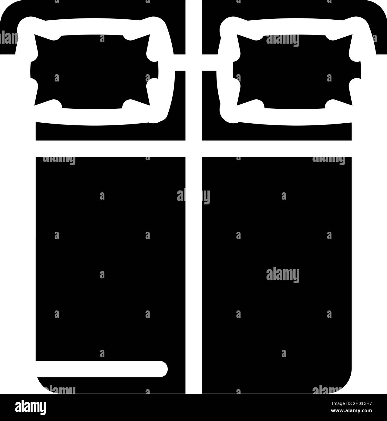 sleep on opposite sides of bed glyph icon vector illustration Stock