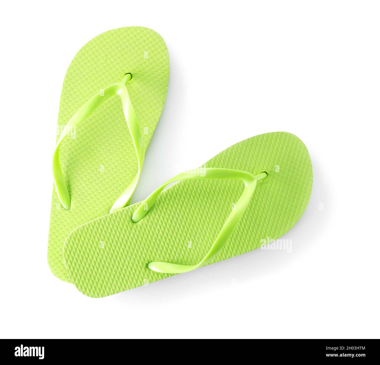 Bright flip flops on white background. Beach object Stock Photo - Alamy