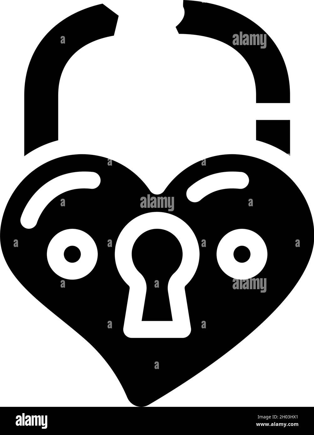 broken love padlock glyph icon vector illustration Stock Vector Image ...