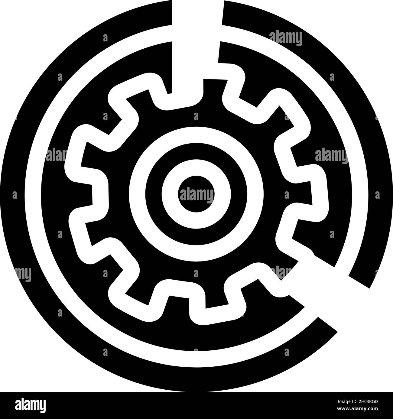 gear working process erp glyph icon vector illustration Stock Vector ...