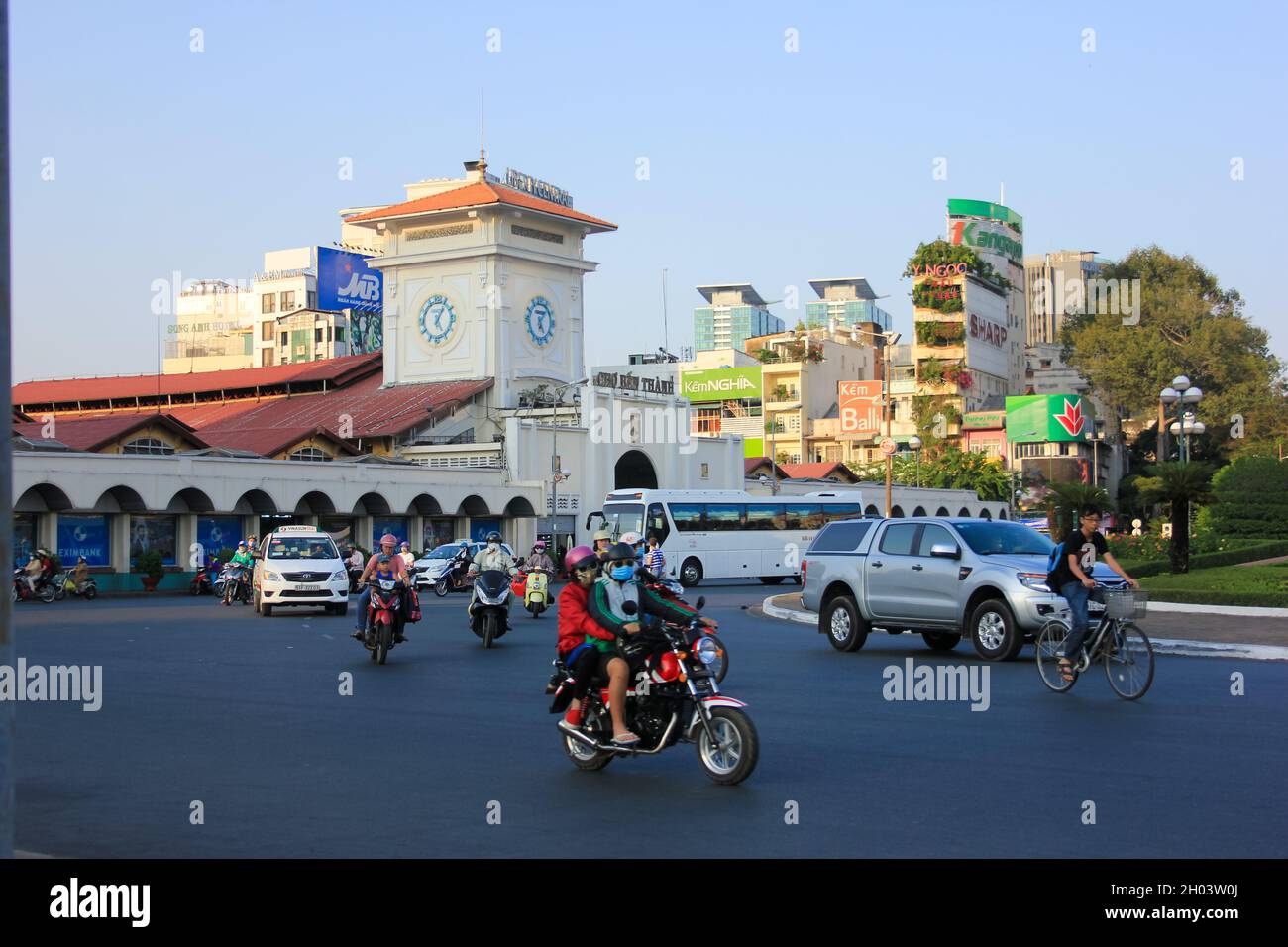 Ho Chi Minh City, Vietnam - Feb 20, 2016: Ben Thanh market is an old indoor marketplace in Ho Chi Minh City (Saigon) and a popular place for tourists Stock Photo