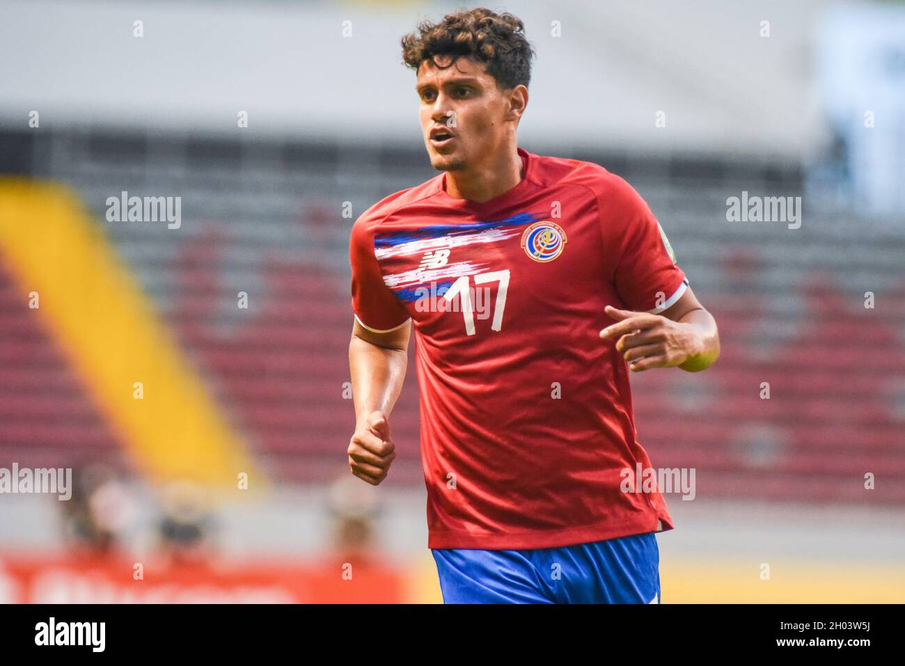 SAN JOSE, Costa Rica: Yeltsin Tejeda in action during the 2-1 Costa Rica victory over El Salvador in the Concacaf FIFA World Cup Qualifiers on October Stock Photo