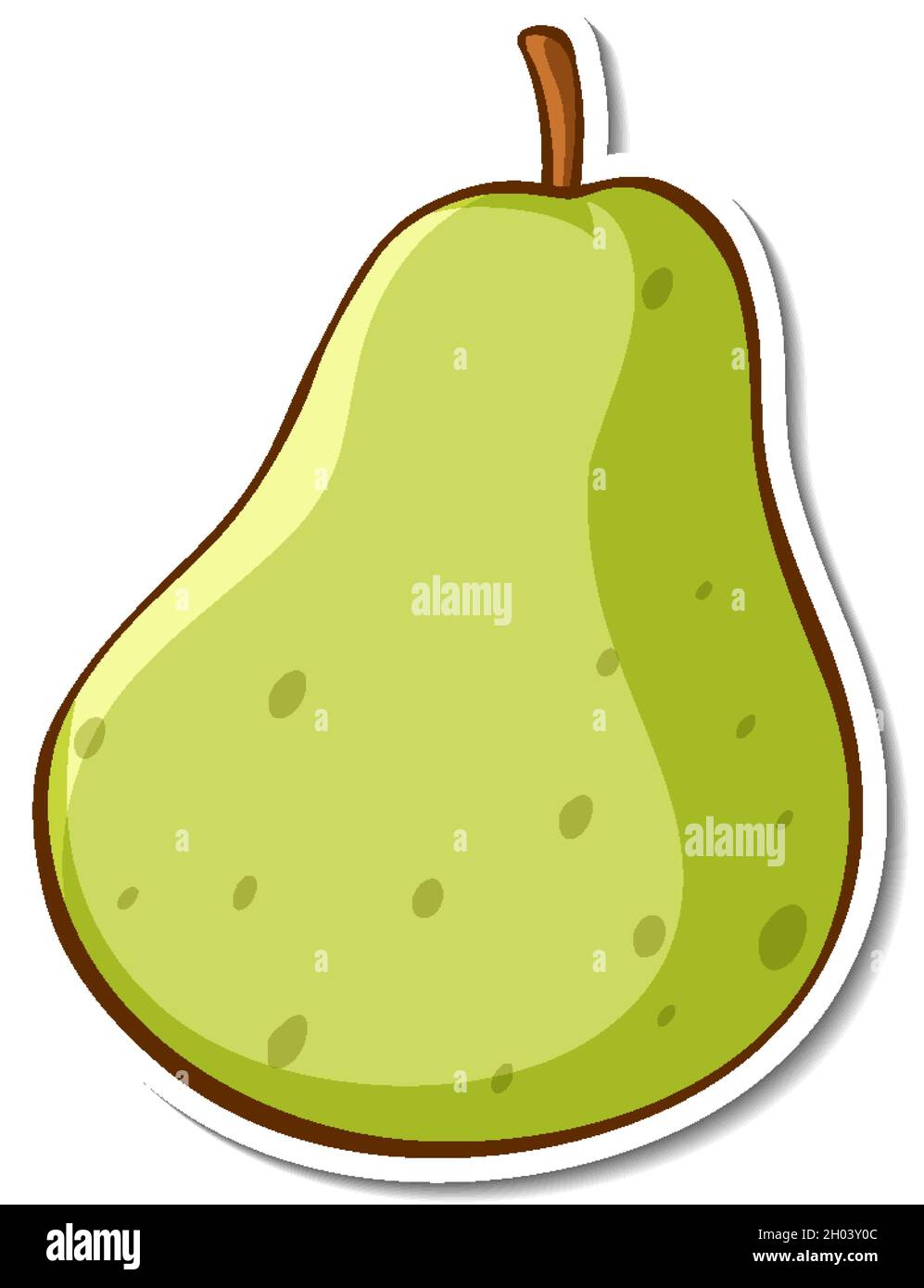 Sticker design with green pear isolated illustration Stock Vector Image ...