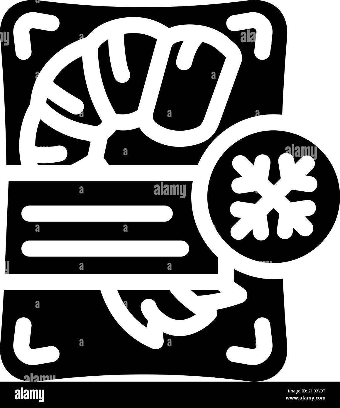 shrimp frozen seafood glyph icon vector illustration Stock Vector Image