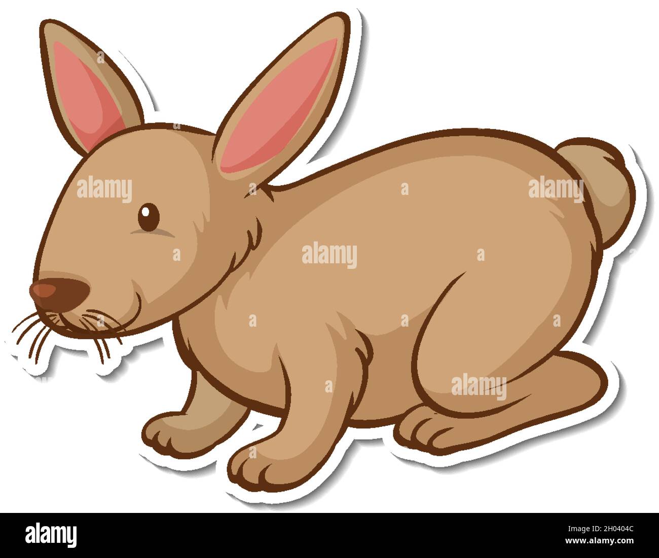 A sticker template with a brown rabbit isolated illustration Stock ...