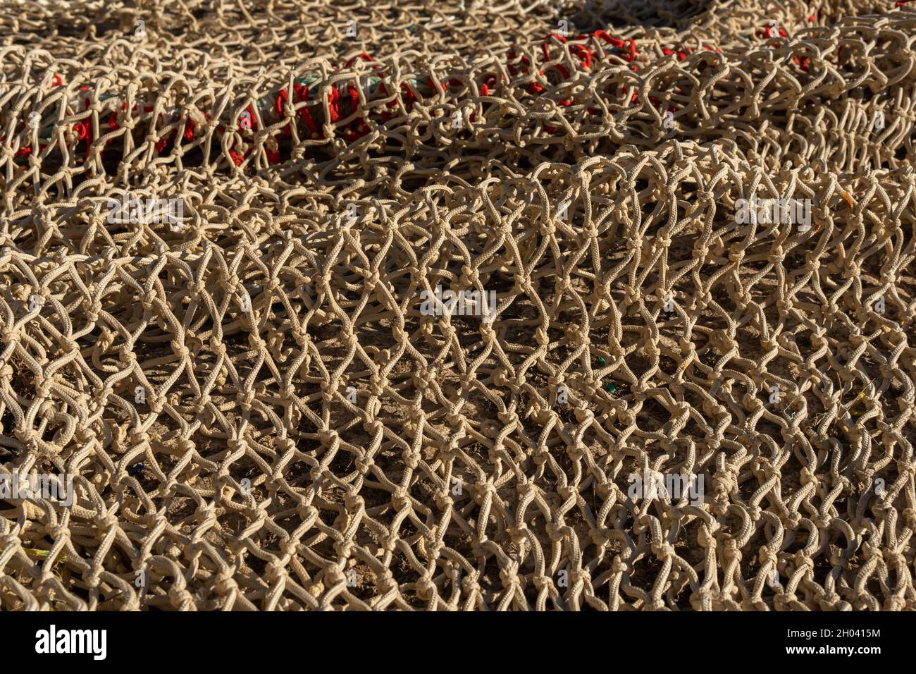 Close-up of fishing nets. Background image of fishing and
