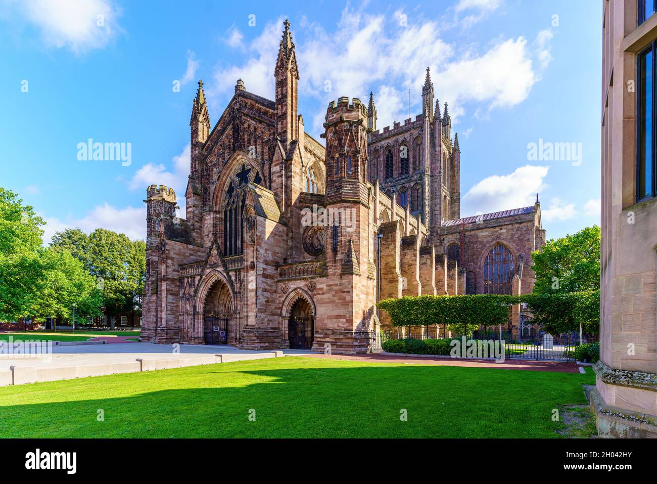 The magnificent architecture of Hereford Cathedral, one of the great English classics Stock Photo