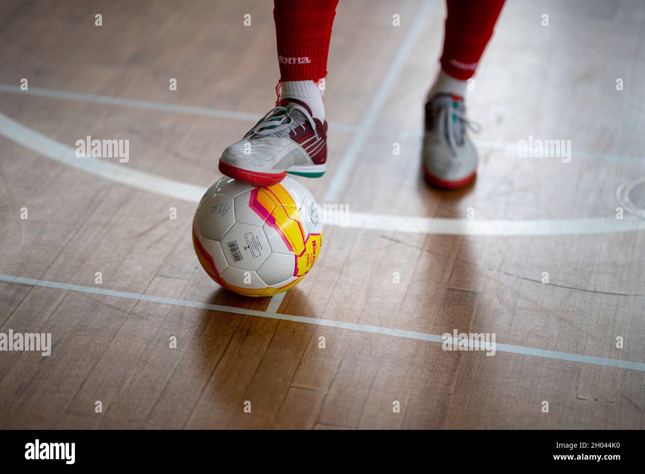 Futsal player with ball Stock Photo