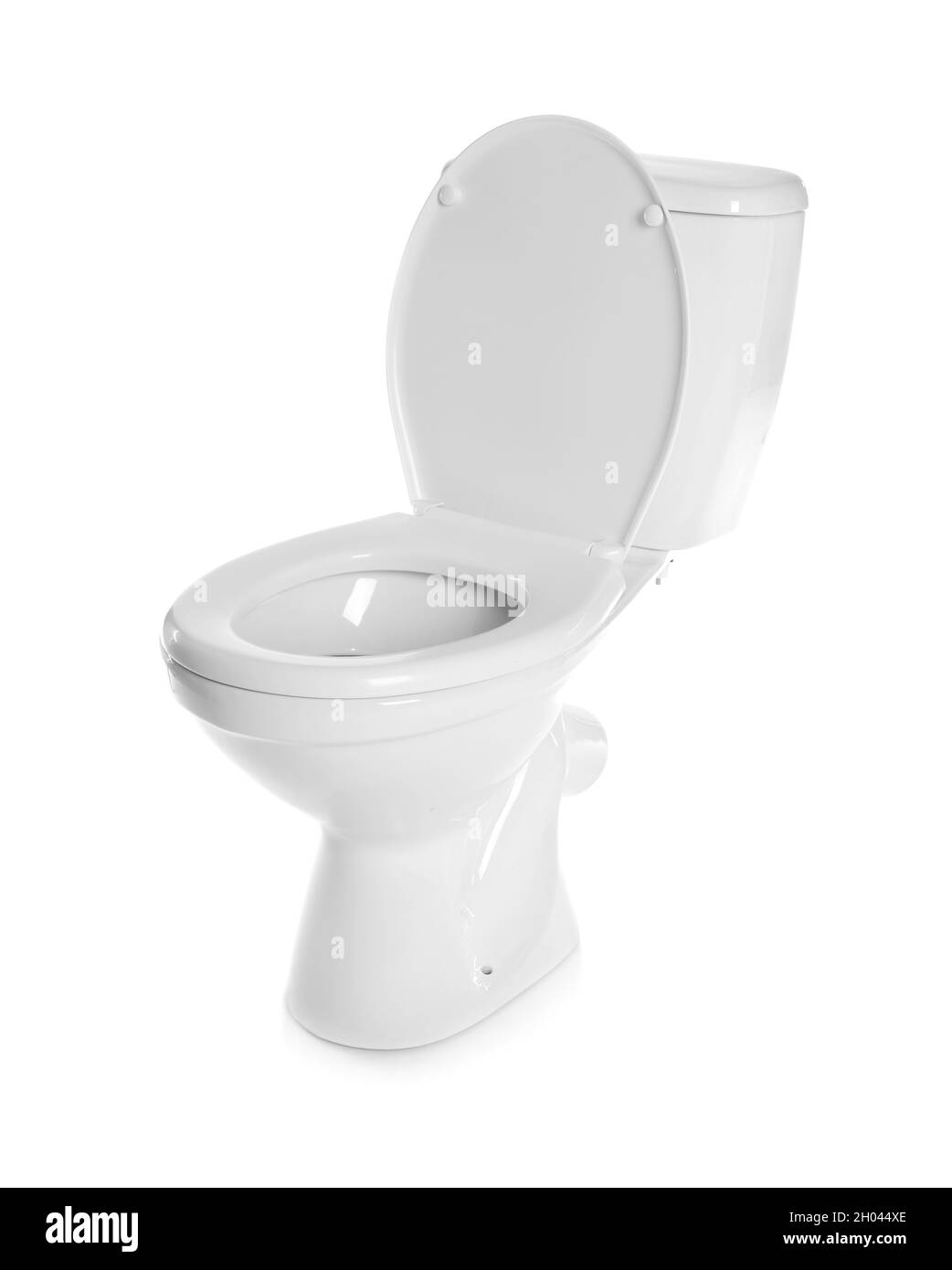 New ceramic toilet bowl on white background Stock Photo - Alamy