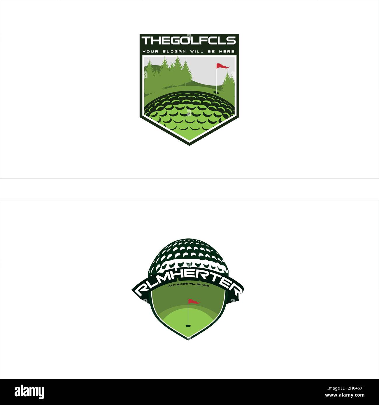 Badge golf sport logo design Stock Vector