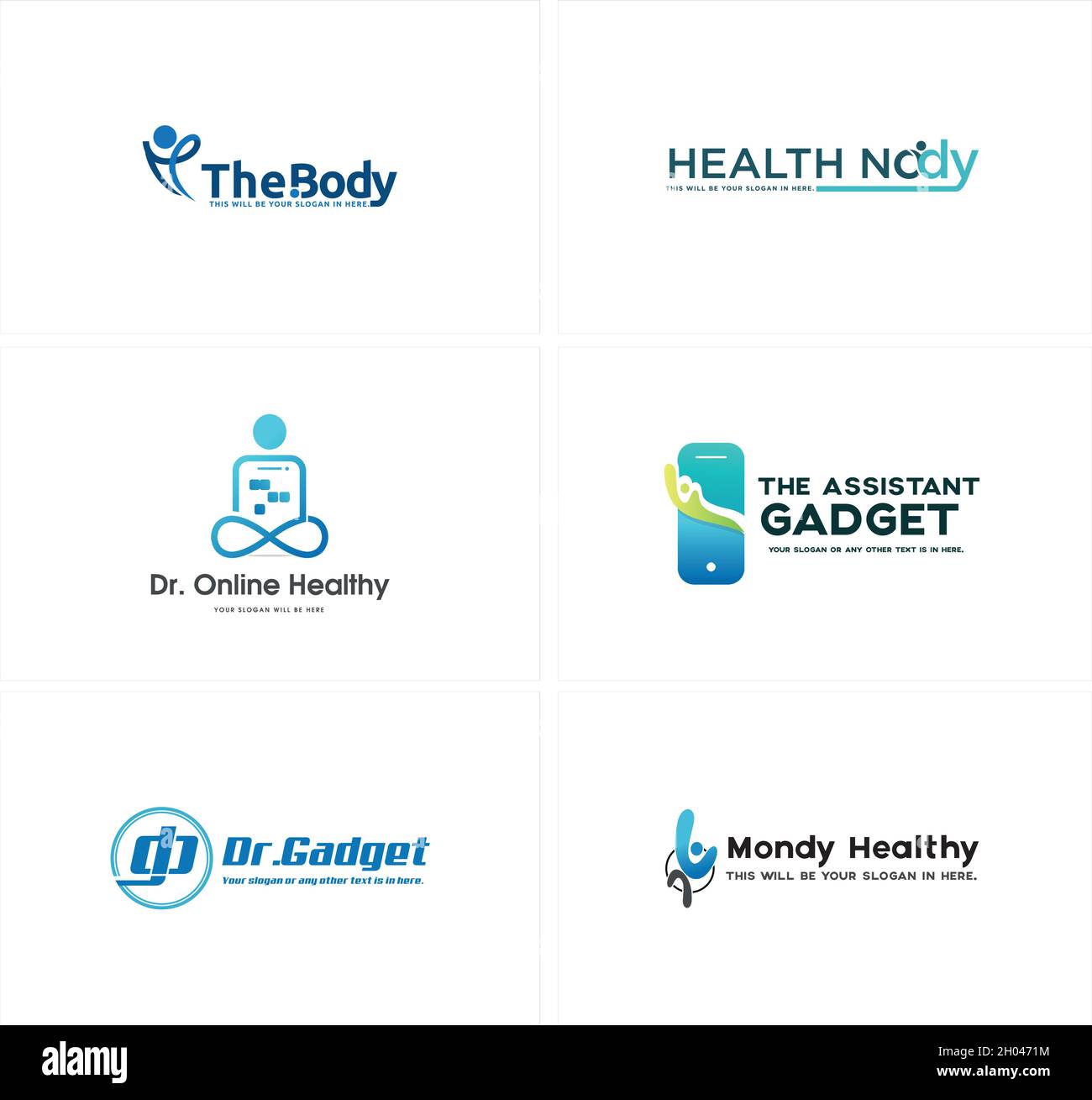 Modern healthy body people logo design Stock Vector