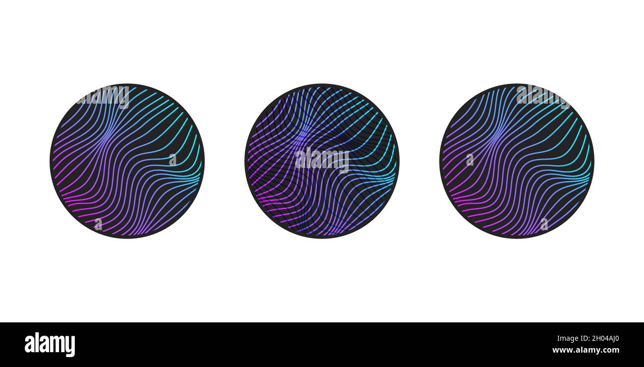 Abstract circle with 3d lines Stock Vector