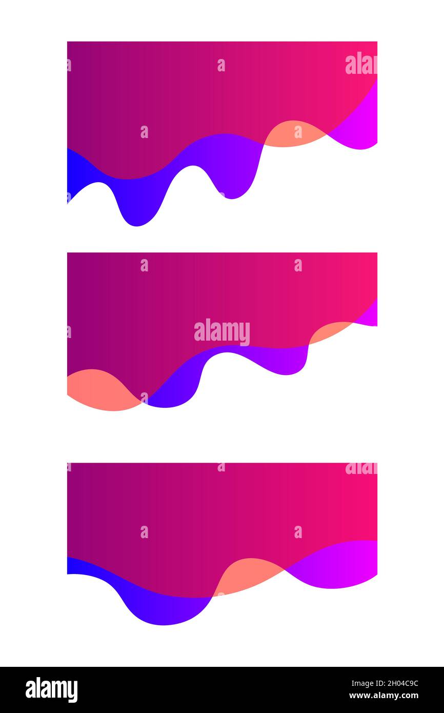 Set of smooth wavy elements. Wave shape Stock Vector