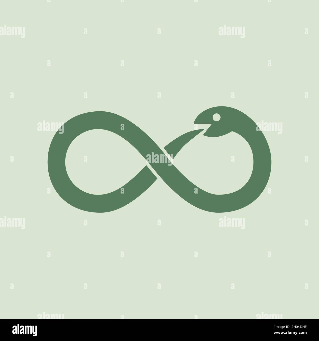 Snake biting its tail. Ouroboros logo. Snake and infinity sign. Life and death, beginning and end icon Stock Vector