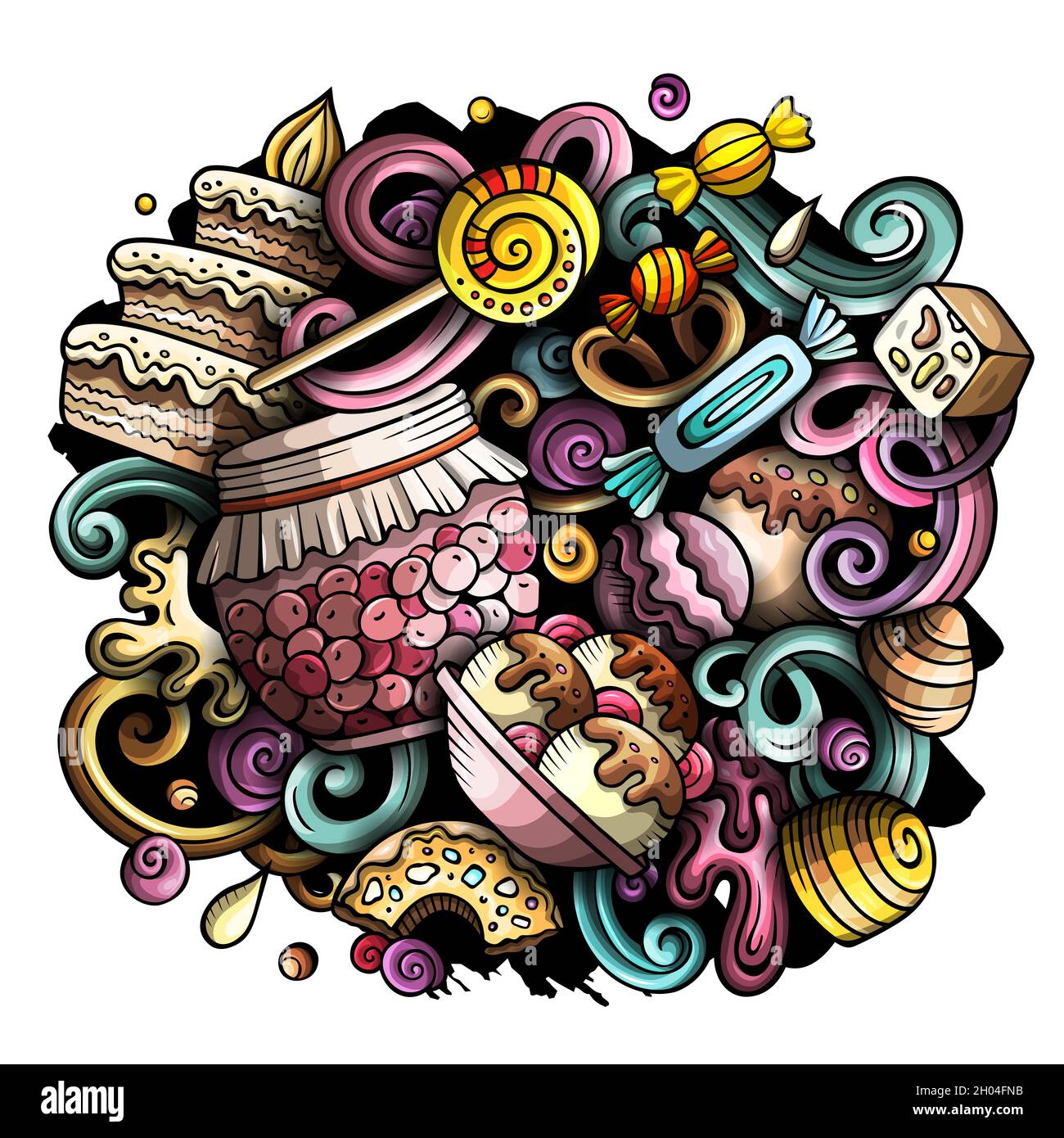Sweet food vector doodles illustration Stock Vector Image & Art - Alamy