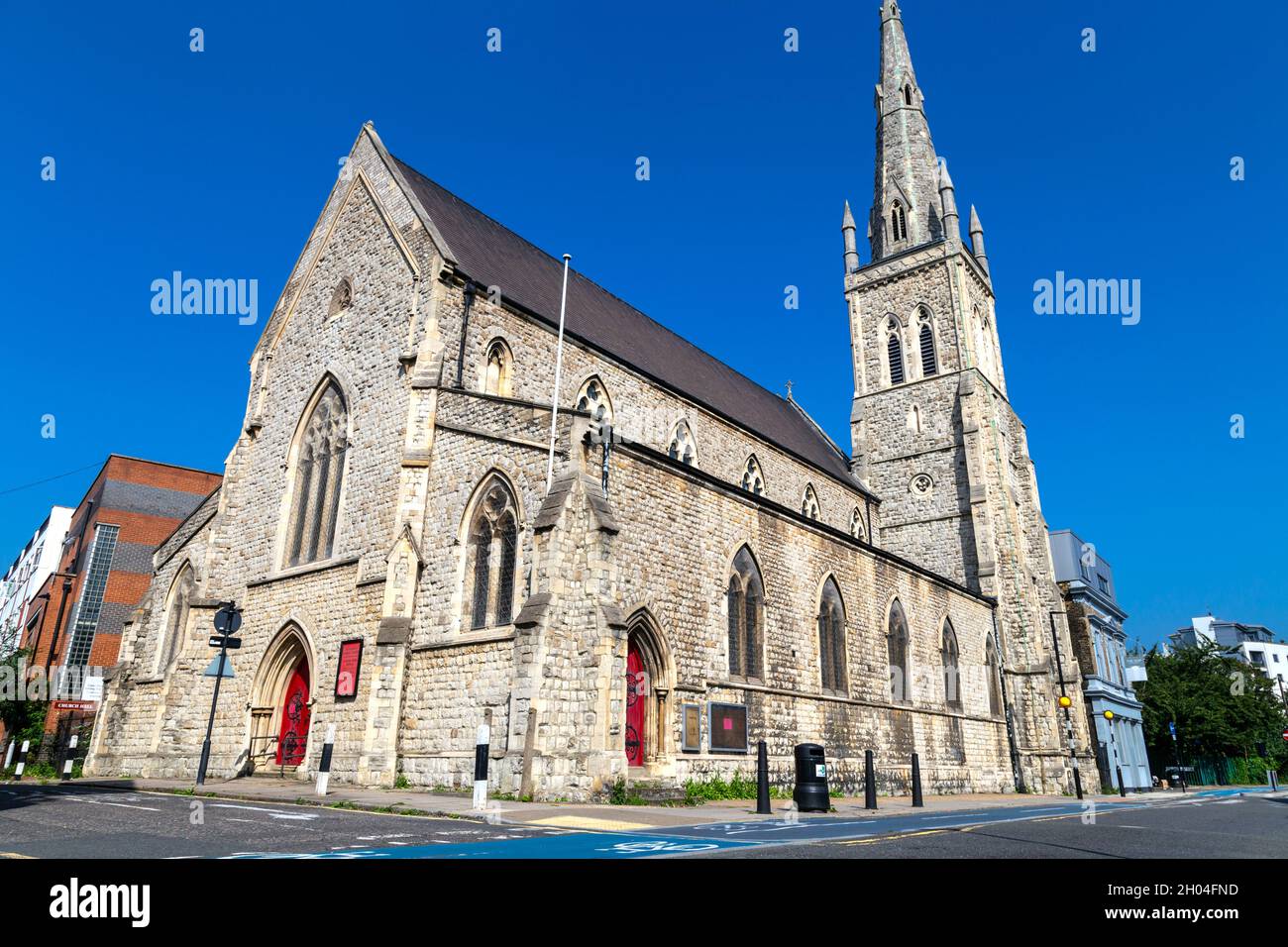 19th century St Mary's Cable Street church by Frederick J Francis, Shadwell, London, UK Stock Photo