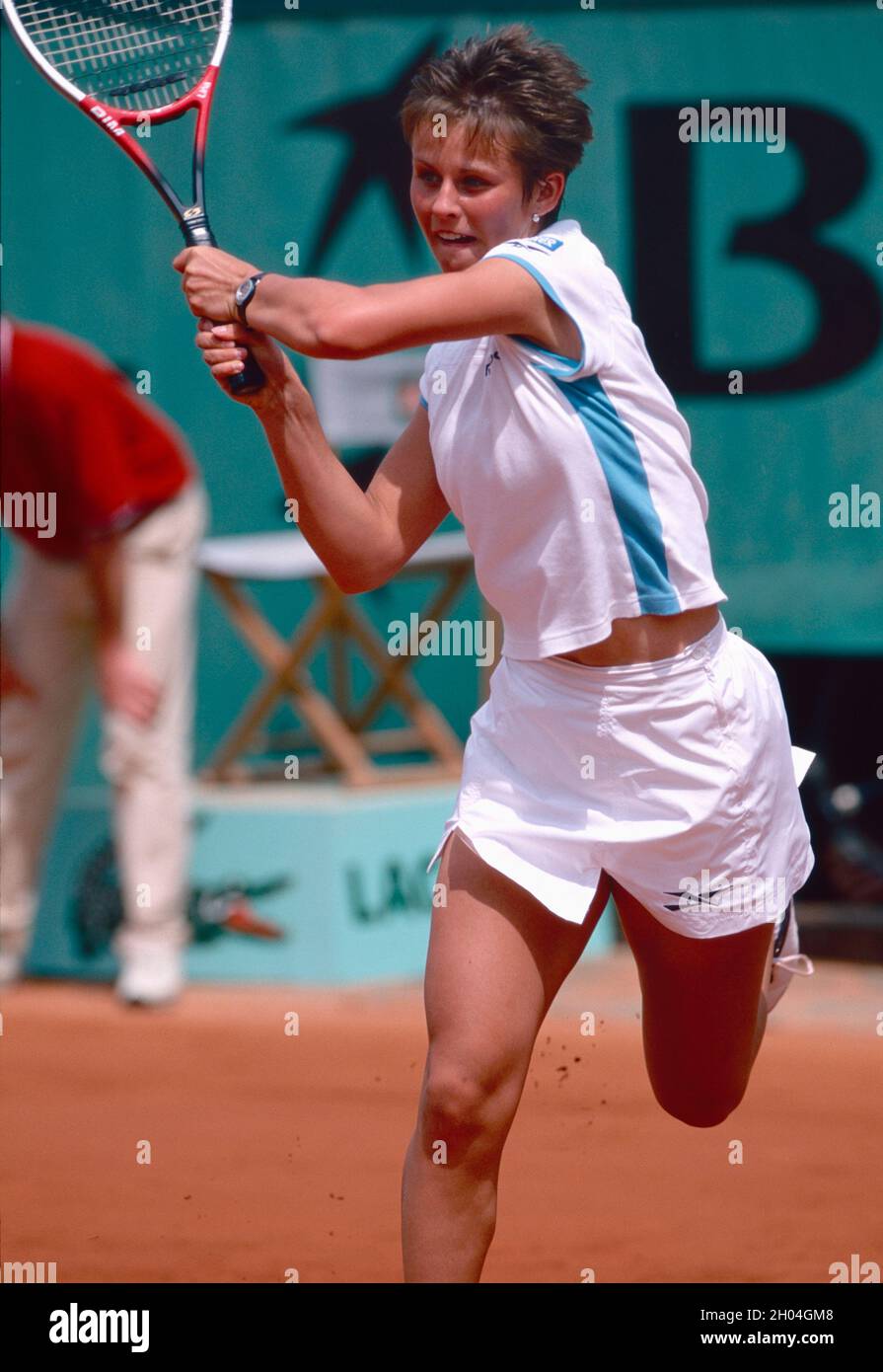 Russian tennis player Lina Krasnoroutskaya, French Open 2001 Stock Photo