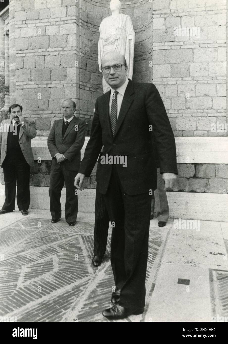 Italian politician and PM Bettino Craxi, 1980s Stock Photo