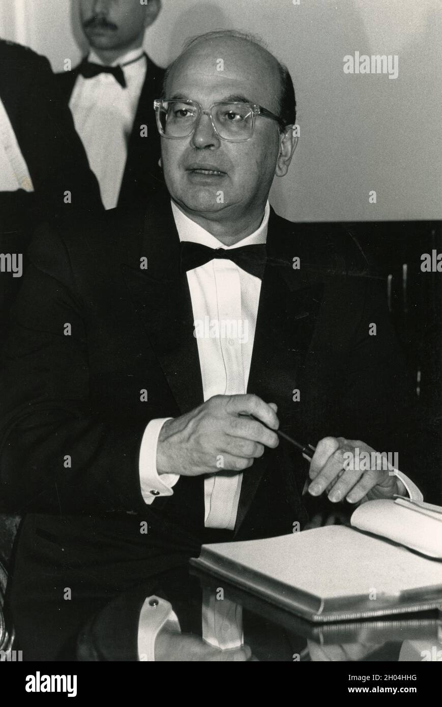 Italian politician and PM Bettino Craxi, 1980s Stock Photo